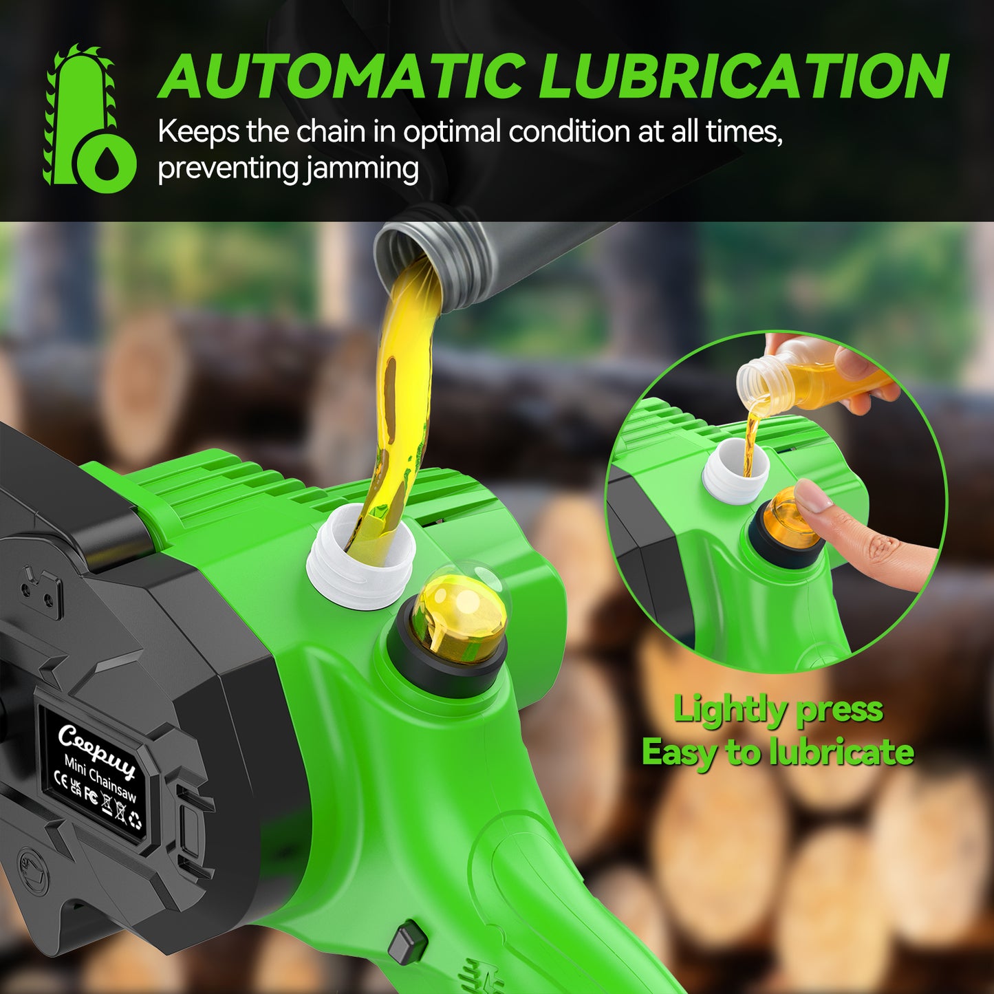 6-Inch Mini Chainsaw, Cordless Battery Chainsaw, Electric Chainsaw for Wood Cutting, Garden Tool
