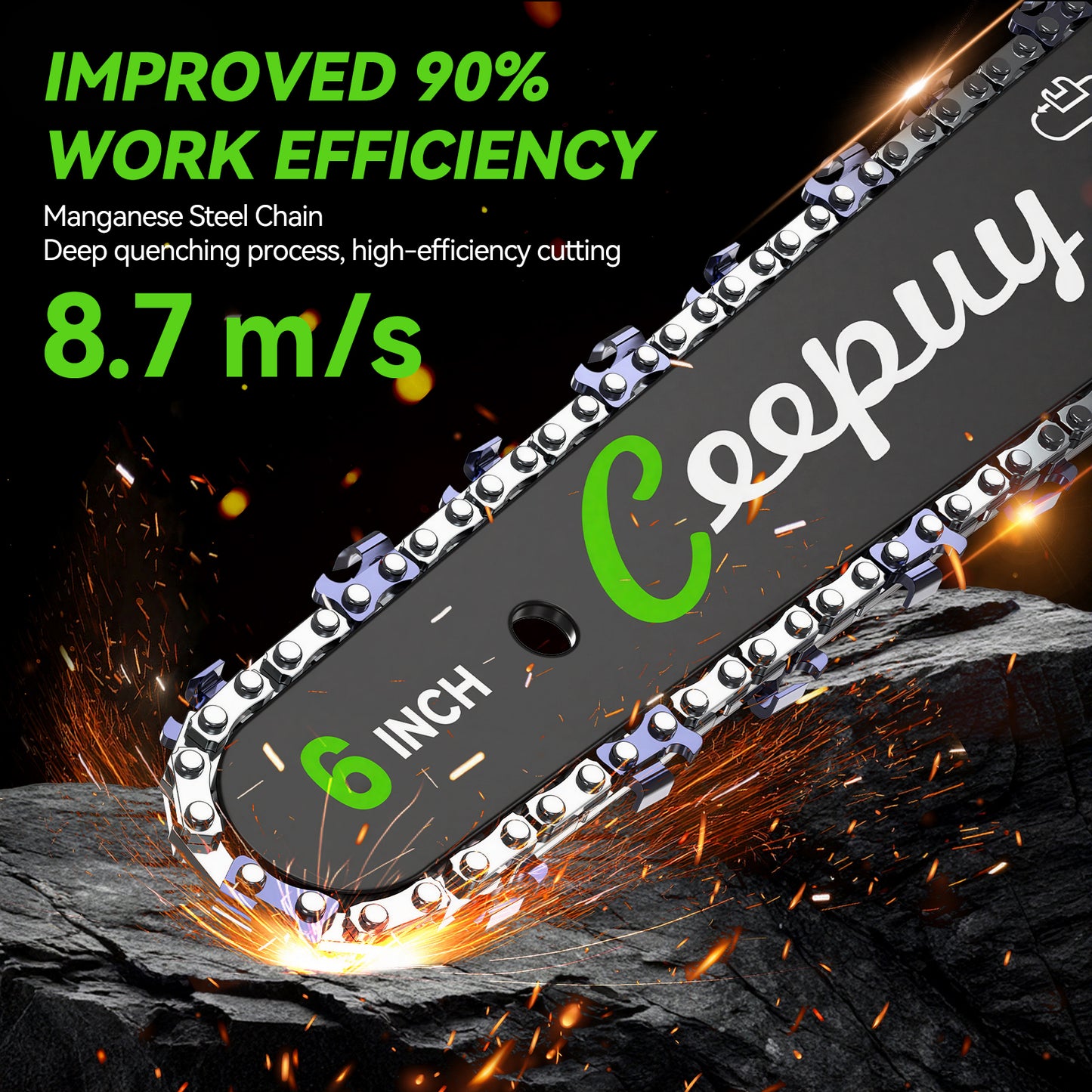 6-Inch Mini Chainsaw, Cordless Battery Chainsaw, Electric Chainsaw for Wood Cutting, Garden Tool