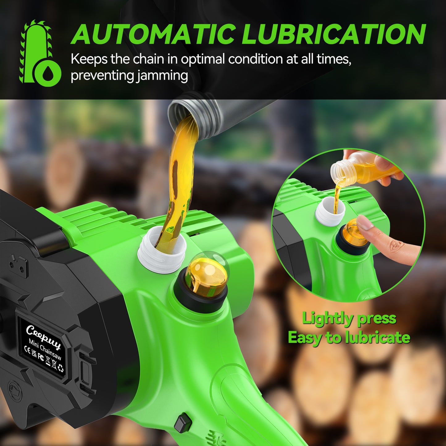 Mini Chainsaw with Battery, 20.3 cm (8-Inch) Cordless Chainsaw, Electric, Compact, Wireless, for Garden